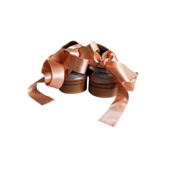 Man Repeller x Melanie Elturk satin ribbon loafers Pink & Red Size 38 (7.5–8) ✨ - Picture 4 of 5